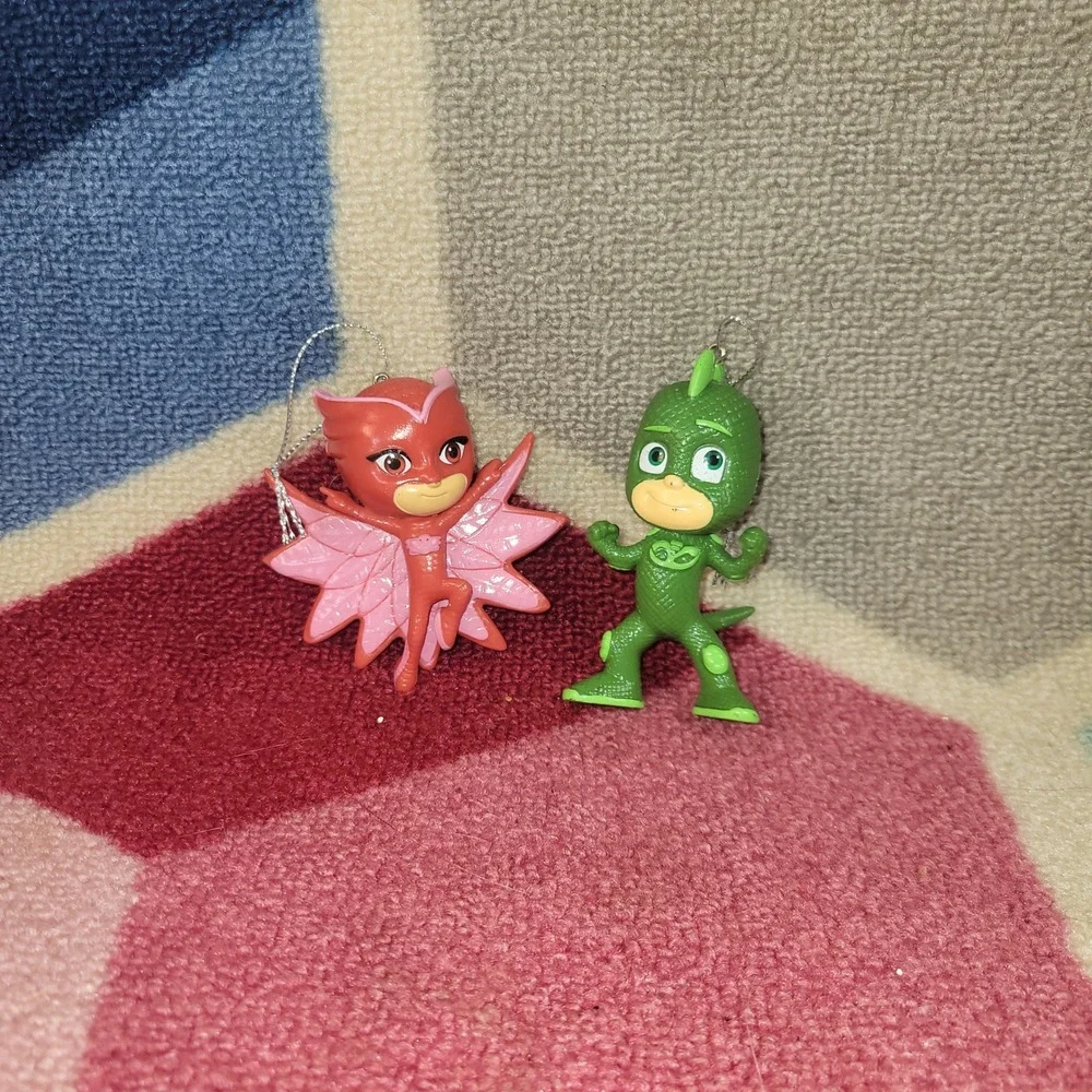 PJ Masks Christmas Ornaments Gekko Owlette Figure Set Green Red Disney Junior